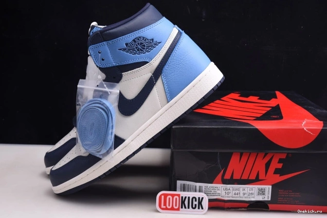One Kick Retro Air 1 High Jordan Obsidian OG 555088-140 0806